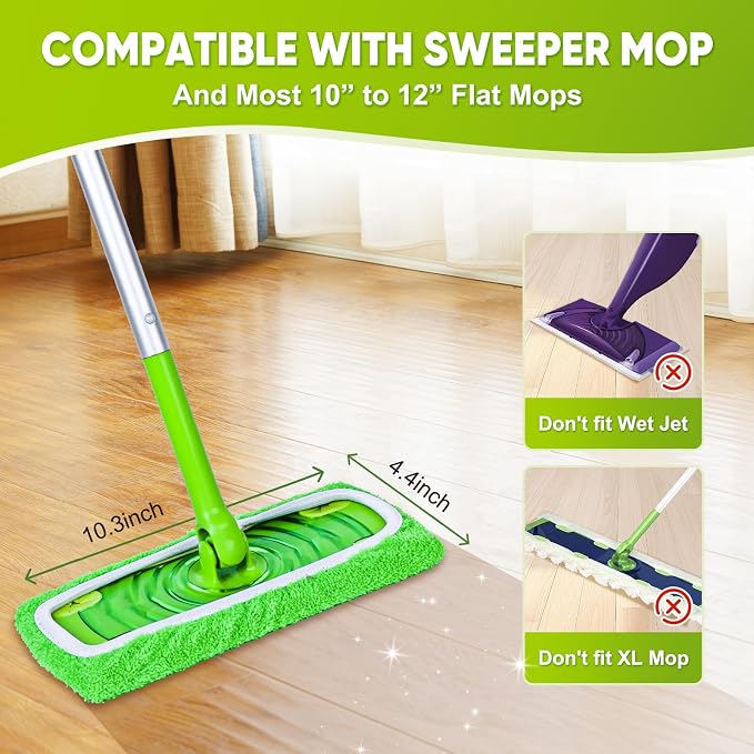 12-Pack Reusable Mop Pads Compatible - Image 2