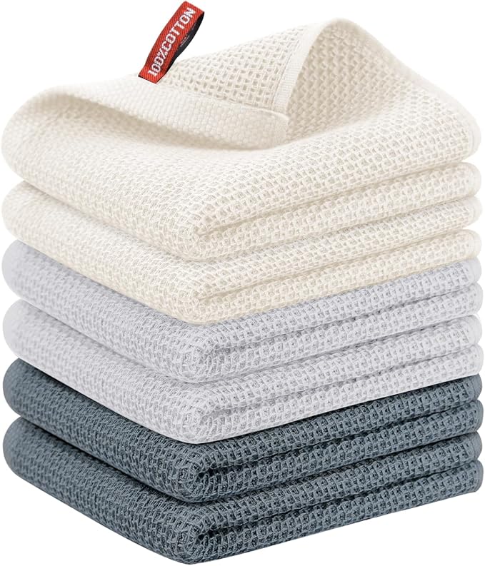 Nialnant 6 Pcs Kitchen Hand Towels, 100% Cotton Dish Towels by Nialnant