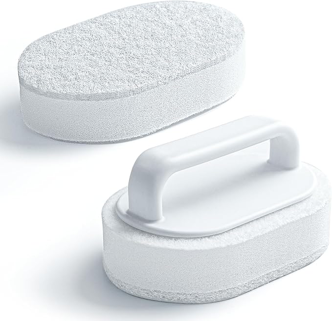Handle Bath Tub Scrubber, Non Scratch Bathroom Scouring Pad, Bathtub Scrubber by Lumkew