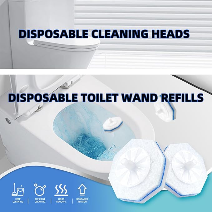 30Pcs Disposable Toilet Wand Refills Easy Cleaning Toilet Bowl Fiber Wand Heads - Image 7