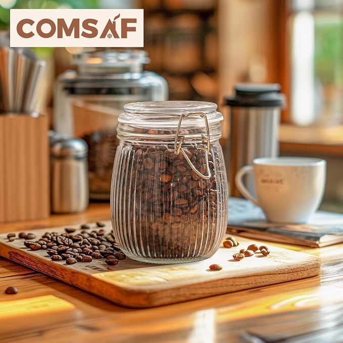 ComSaf Airtight Glass jar with lid 26oz Set of 6, Glass Storage Containers with - Image 7
