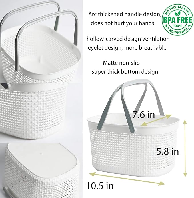 rejomiik Portable Shower Caddy Basket, Plastic Organizer Storage Tote - Image 5