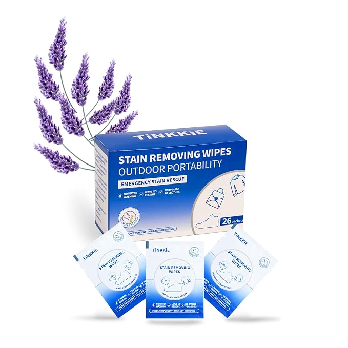 26-Pack Stain Remover Wipes, Portable Clothing Stain Remover Wipes, Instant by Unknown
