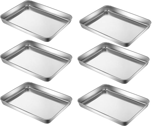 Extra Small Baking Sheet Pans Stainless Steel 304 Tiny Little Serving Tray 9.3 by YourReliableKitchenPartner