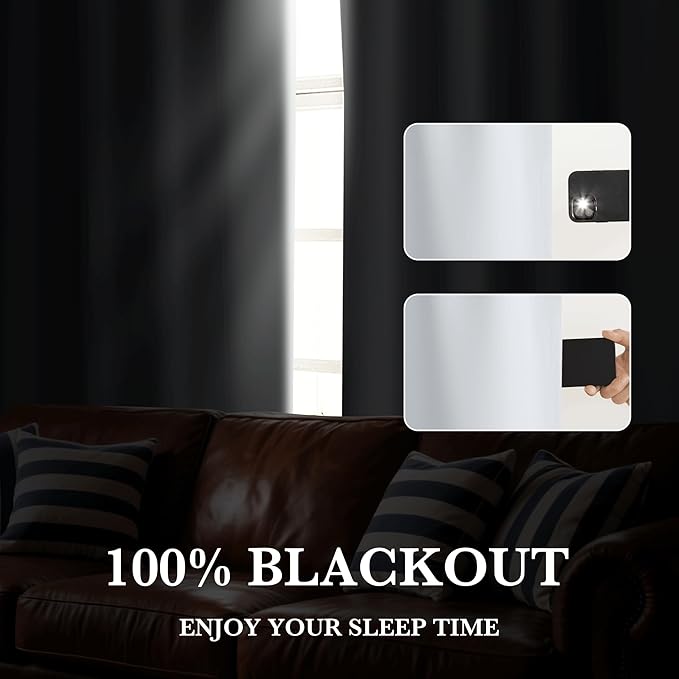 RYB HOME Mini Small 100% Blackout Curtains - Image 3
