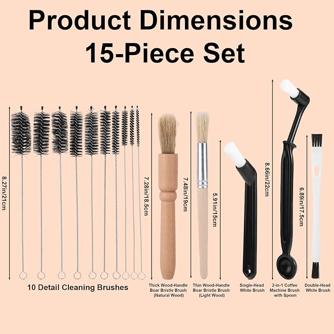 15pcs Coffee Machine Cleaning Brush Kit, Espresso Machine Cleaning Tools Set - Image 2