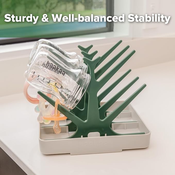 haakaa Baby Bottle Drying Rack, Space Saving Bottle Drying Tree - Image 5