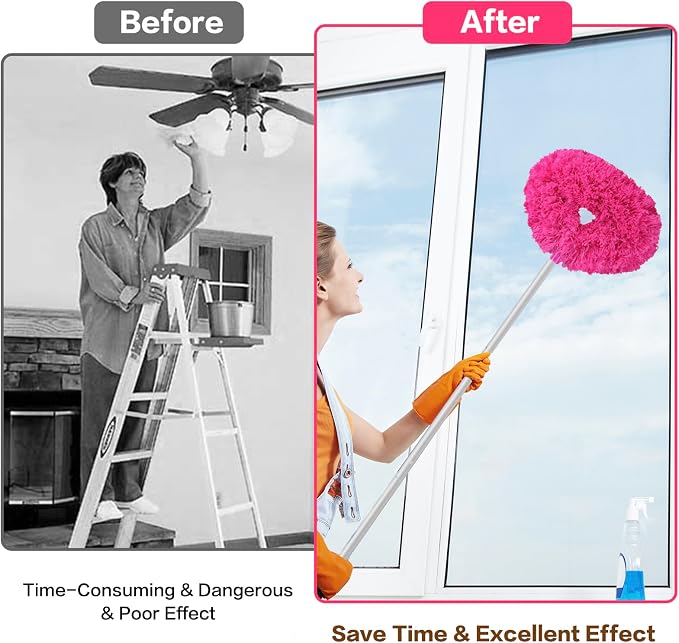 Ceiling Fan Cleaner Duster Reusable Microfiber Ceiling Fan Blade Cleaner - Image 4