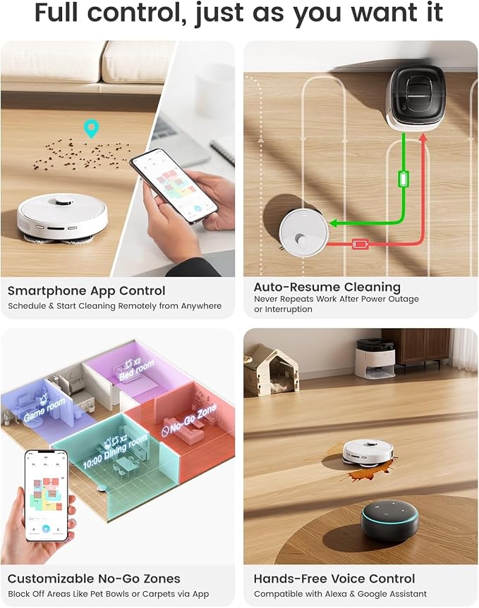 Lefant Robot Vacuum, M3 Robot Vacuum and Mop, 10000Pa Suction, Anti-Tangle - Image 9