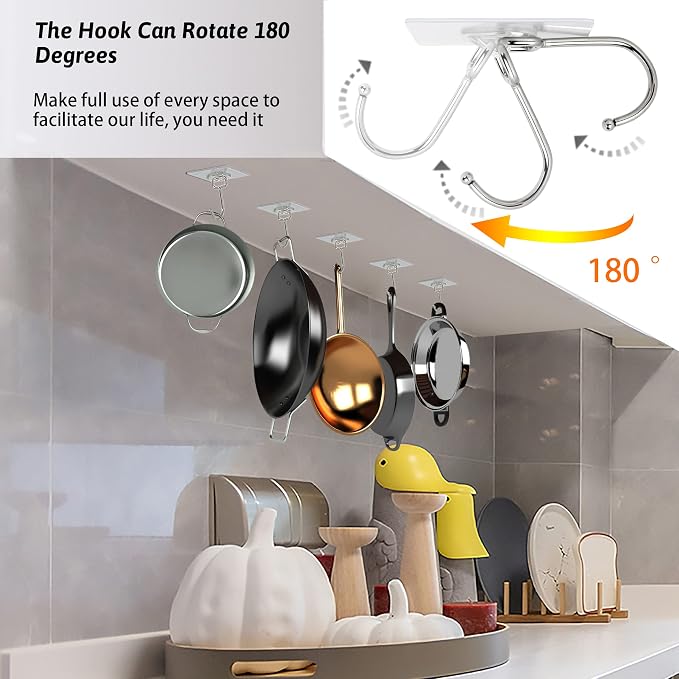 DKHDBD Large Adhesive Hooks, Waterproof Transparent Hooks - Image 4