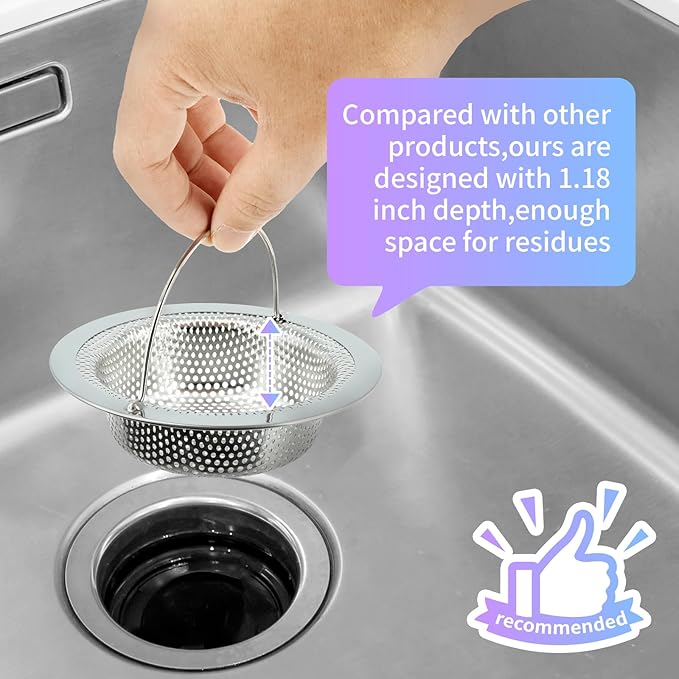2 Pack Kitchen Sink Drain Strainer - Image 2