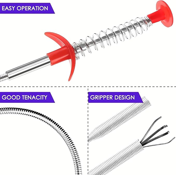 Drain Snake, Pipe Cleaners, Straw Brush, Toilet Bowl Cleaner, Long Bottle Brush - Image 9