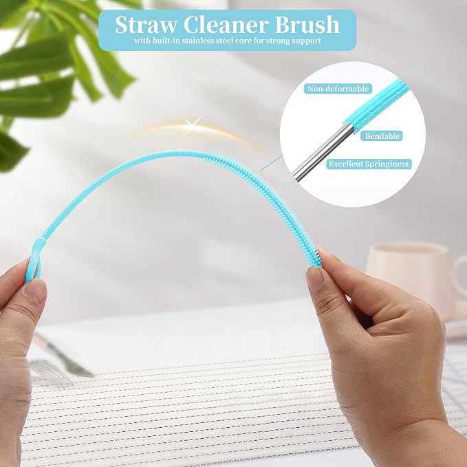 2Pcs silicone straw cleaning brushes, extra long, used - Image 4