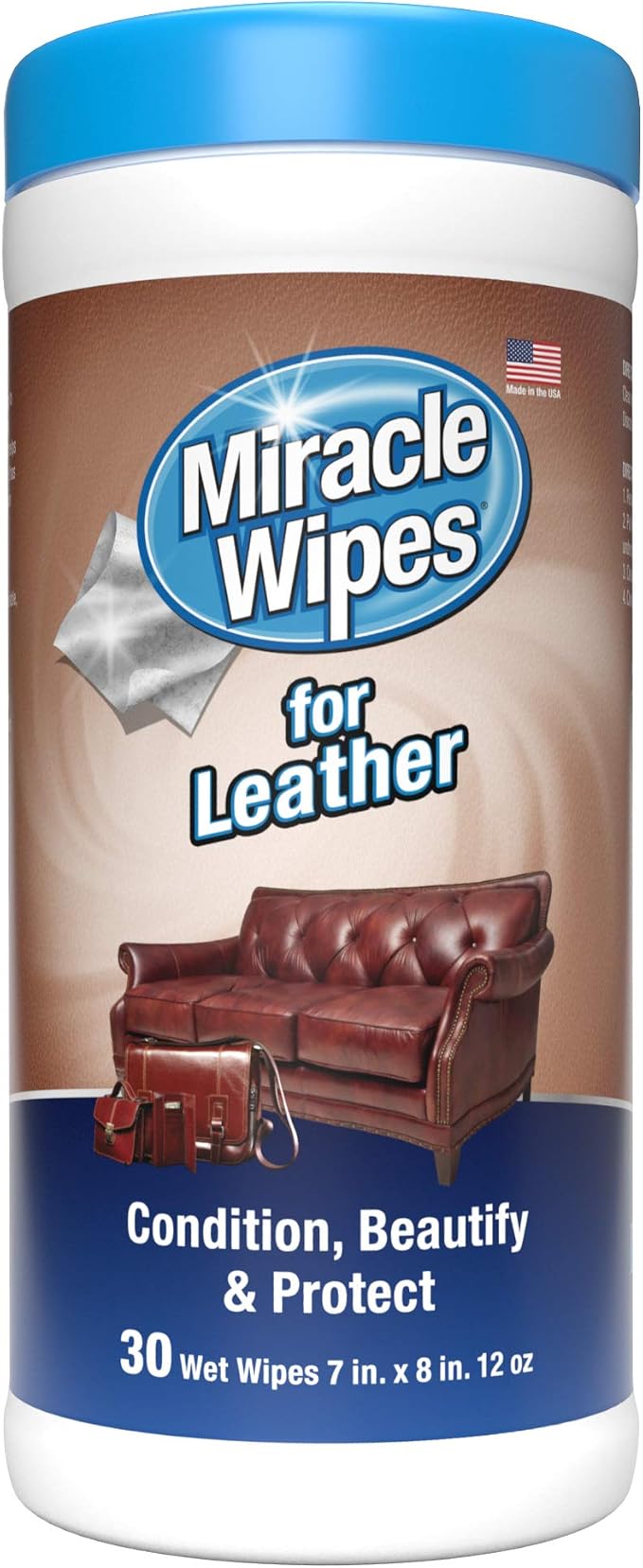MiracleWipes for Leather Cleaning & Conditioning, Upholstery, and Moisturizes by MiracleWipes