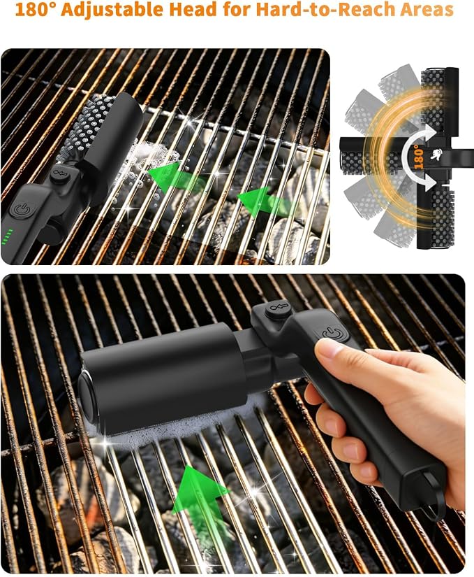 Electric Grill Brush, 3-Speed Rotary BBQ Cleaning Tool - Image 4