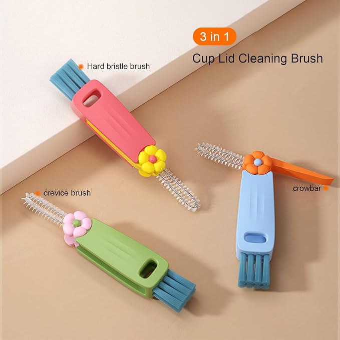4 in 1 Cup Lid Cleaning Brush, 3 in 1 Bottle Brush, Cup Crevice Cleaning Tools - Image 6