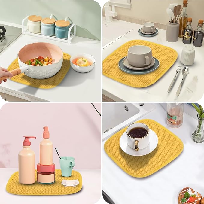 Microfiber Dish Drying Mat, Super Absorbent Kitchen Dish Drying Pad, Reversible - Image 5