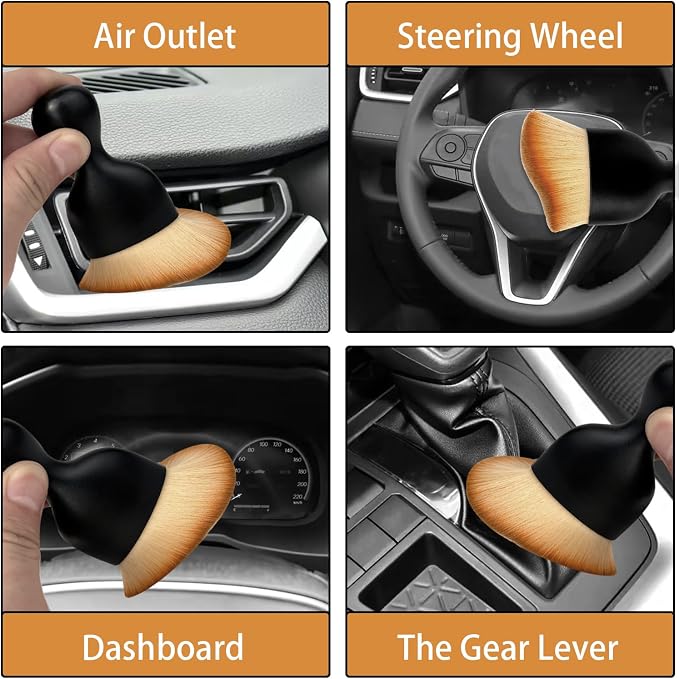 Car Interior Dust Brush, Auto Detailing Brush, Soft Bristles Car Cleaning - Image 4