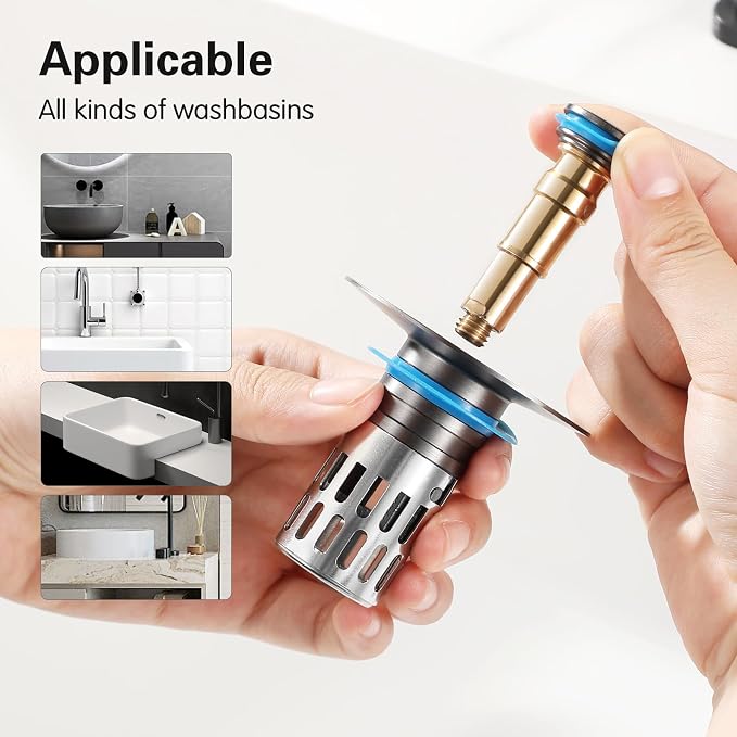 Bathroom Sink Stopper, Pop Up Drain - Image 2