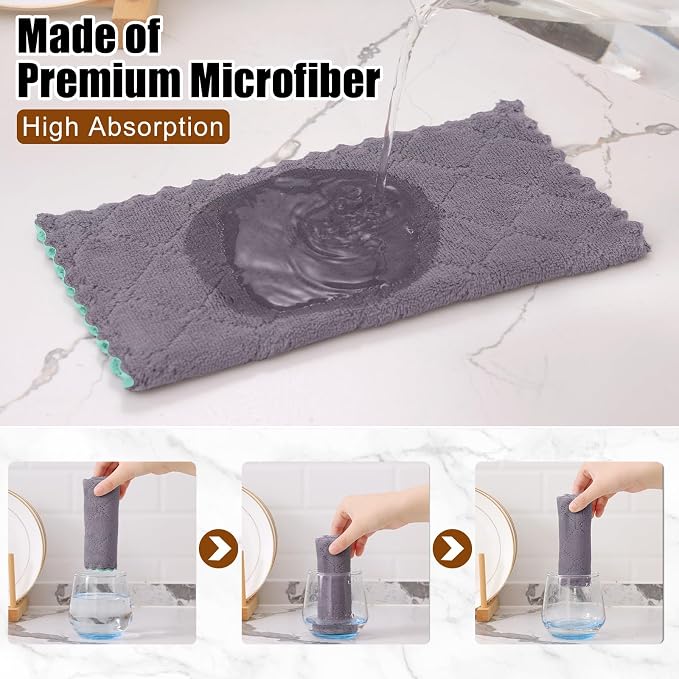 Mordimy 24 Pack Kitchen Cloths Dish Towels, Super Soft and Absorbent Dish Cloths - Image 3