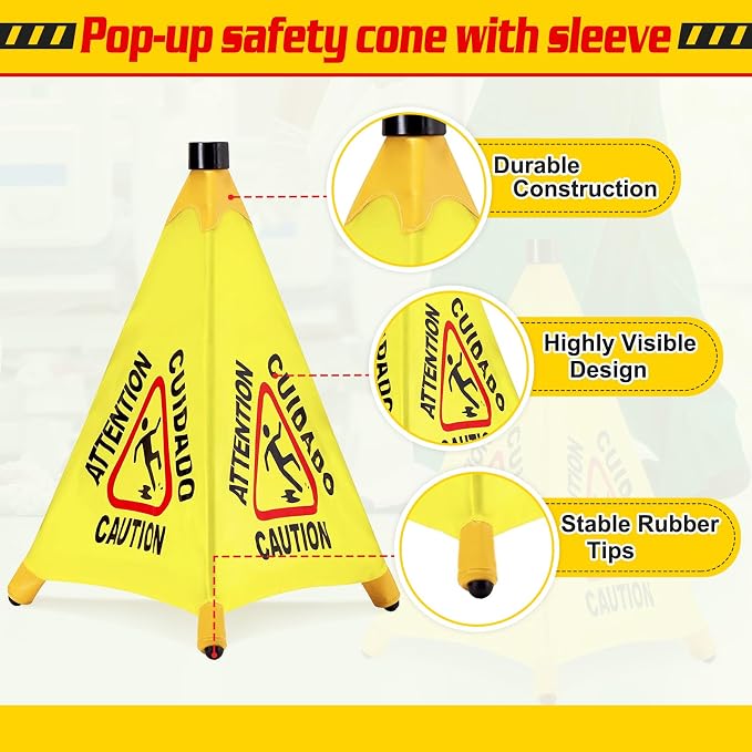 4 Pcs Pop up Wet Floor Sign - Image 3