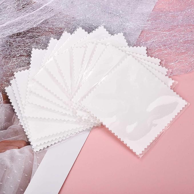 SEVENWELL 50pcs Jewelry Cleaning Cloth White Polishing Cloth - Image 6