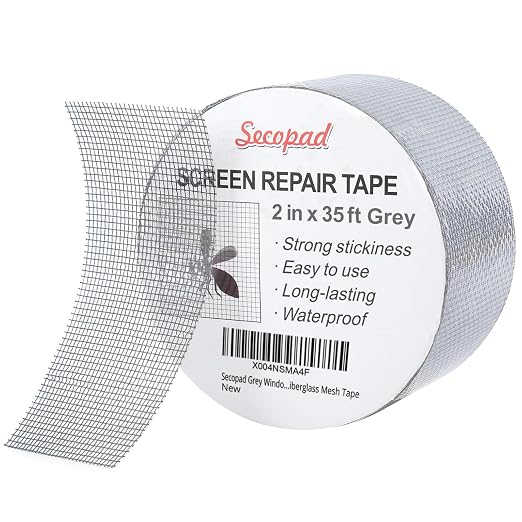 Grey Window Screen Repair Tape, 2IN X 35FT Screen Repair Kit by Secopad