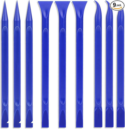 Car Crevice Cleaning Tool, 9 Pieces No-Scratch Plastic Scraper Tool by Mozeat+Lens