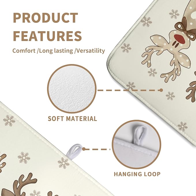 Christmas Reindeer Snowflakes Dish Drying Mat - Image 4