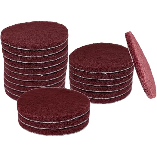 20 PCS 4 Inch 400 Grit Hoop and Loop Scrubber Scouring Pads Drill Scuffing Disc by SACKORANGE