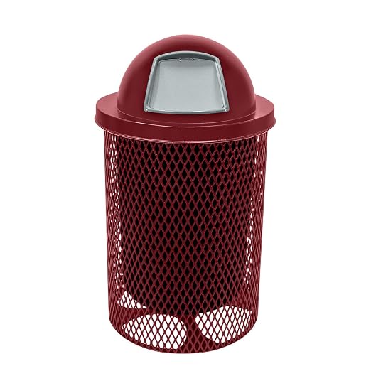 COATEDOUTDOORFURNITURE RDT-BUR Heavy Duty 32 Gallon Round Trash Receptacle by CoatedOutdoorFurniture