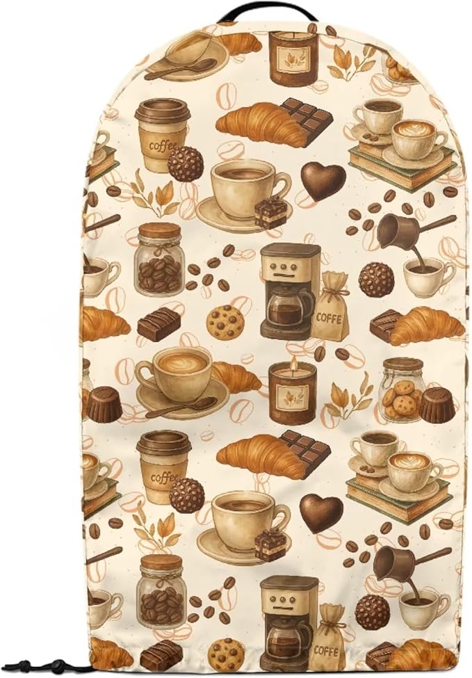 Croissants Coffee Blender Dust Cover Kitchen Appliance Oil-Proof Food Processor Protective Cover with Top Handle Keep Your Kitchen Clean Colorful Decor