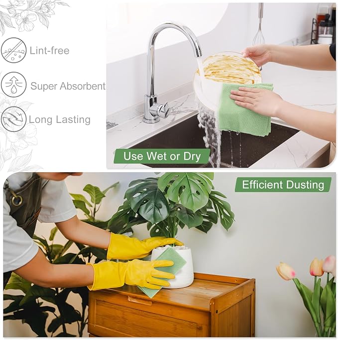 Homaxy Tear Away Dish Cloths Rolls, 75 Sheets-11.8" X 11.8", Reusable Washable - Image 3
