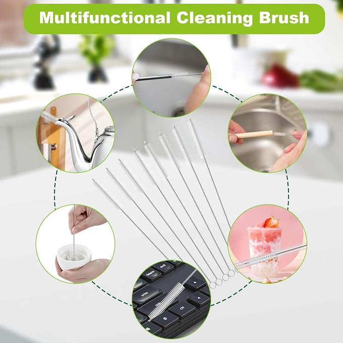 Long Straw Cleaner Brush Set Travel: 8 Pack Straw Brush Cleaner - Image 5