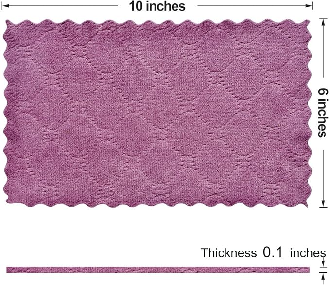 12PCS Kitchen Towels Dish Towels, Double-Sided Microfiber Cleaning Rags - Image 2