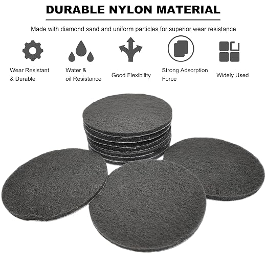 10 Pack 6 Inch Multipurpose Grey Scrubber Scouring Pads Flocking Scuff Pads - Image 4