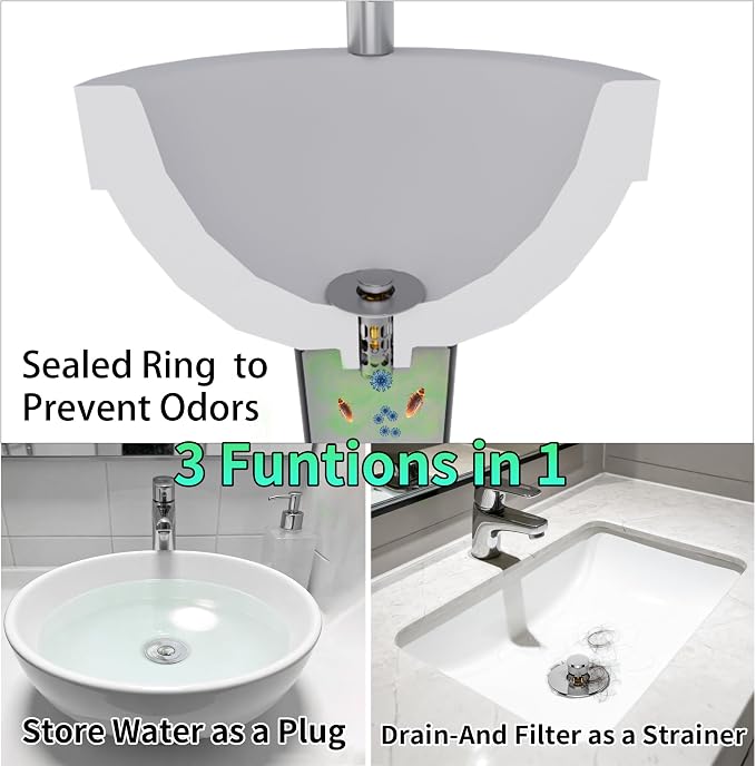 Sink Stopper Drain Hair Catcher, Bathroom Sink Drain Strainer - Image 2