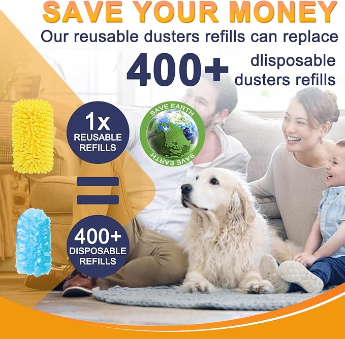 KeFanta Reusable Duster Refill for Swiffer, 360° Heavy Duty Duster Refills 8Pcs - Image 6