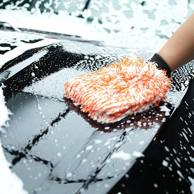 SPTA Microfiber Car Wash Mitt, Plush Fiber Cloth Material, Safe Washing - Image 8