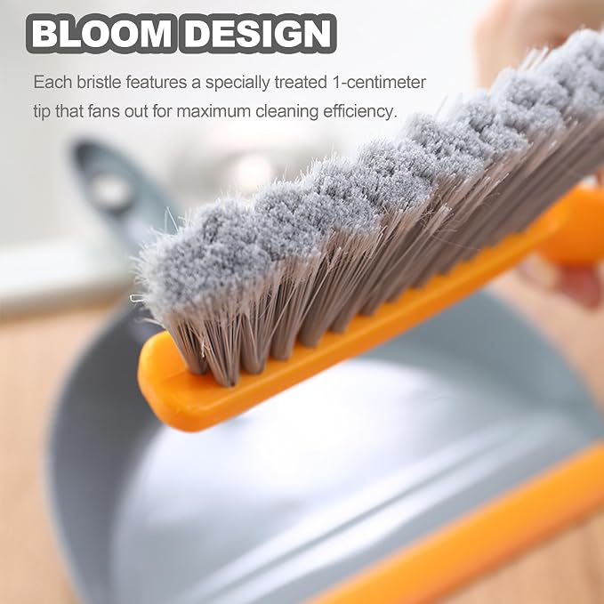 Mini Broom with Dustpan Combo Set Small Dust pan and Brush Set Quick Cleanup - Image 4
