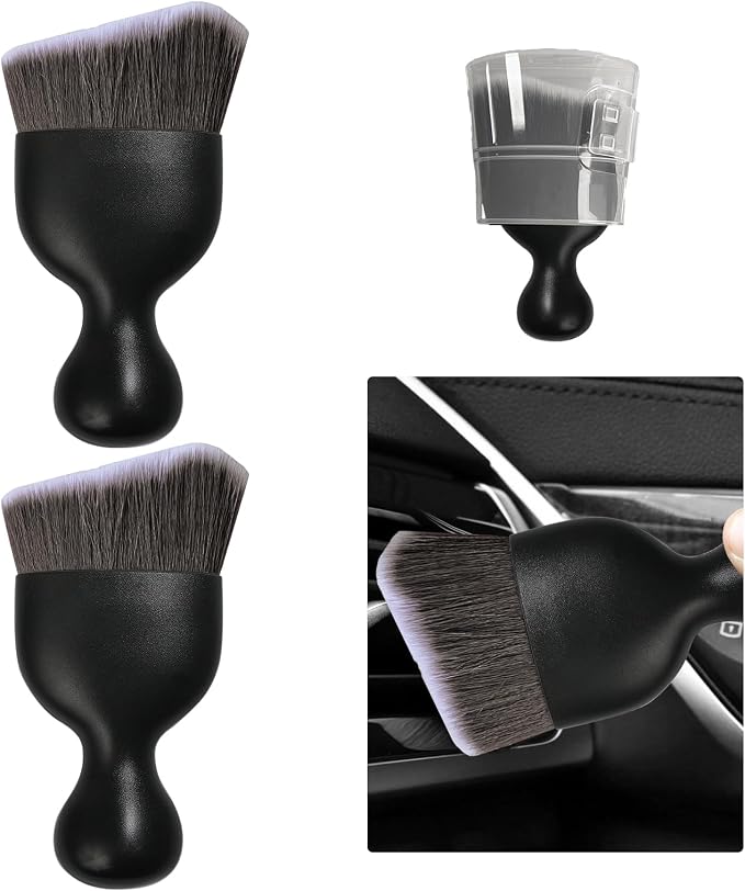 Ziciner 2 PCS Car Detailing Brush, Curved Soft Bristles Auto Removal Dust by Ziciner