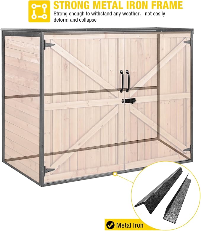 Aivituvin Outdoor Storage Cabinet Trash Can Storage Shed Upgraded - Image 2