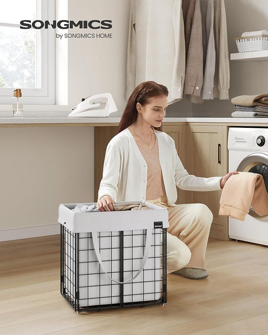 SONGMICS Laundry Hamper, 11 Gal. Laundry Basket, Collapsible Clothes Hamper - Image 2
