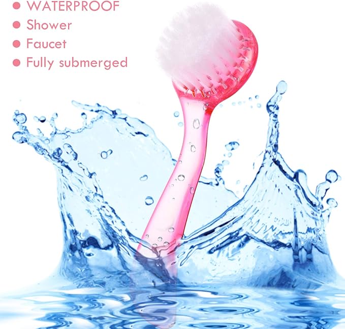 3 Pieces Facial Cleansing Brush Acrylic Handle Face Scrubbers Soft Bristle - Image 4