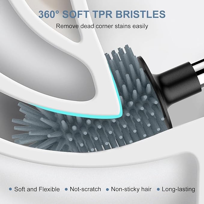 SetSail Silicone Toilet Bowl Brush and Holder Automatic Toilet Brushes - Image 6