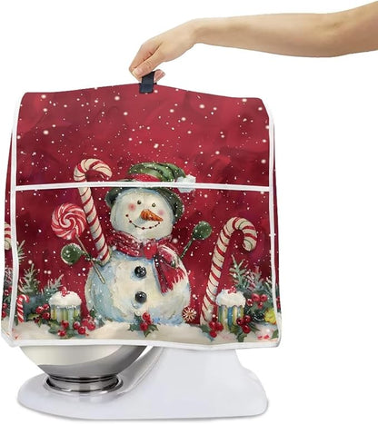 Christmas Snowman Stand Mixer Cover 6-8Qt Christmas Mixer Cover Washable Anti-Stain Appliance Covers For Kitchen Counter Mixer Parts & Accessories