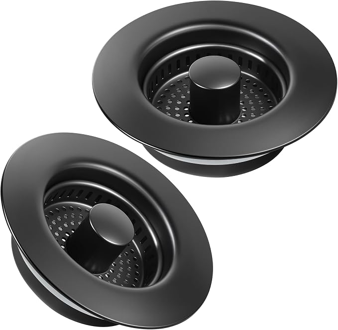 Kitchen Sink Drain Strainer 2 Pack, 304 Stainless Steel Pop Up Sink Stopper by TGOSOMT%C2%AE