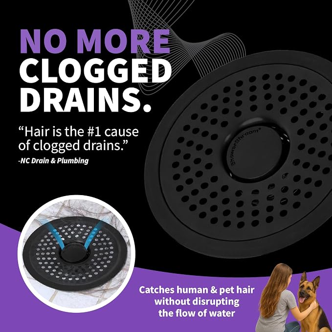 ShowerShroom Ultra Matte Black Hair Catcher, Stainless Steel Drain Protector - Image 5