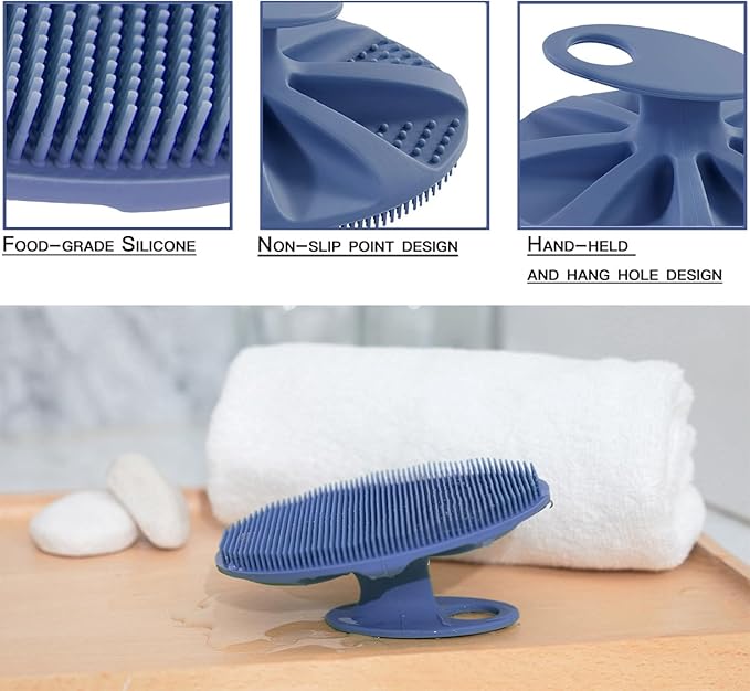 Food-Grade Soft Silicone Body Cleansing Brush Shower Scrubber, Gentle - Image 2