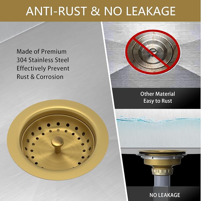 Kitchen Sink Drain Gold Sink Drain Strainer - Image 5